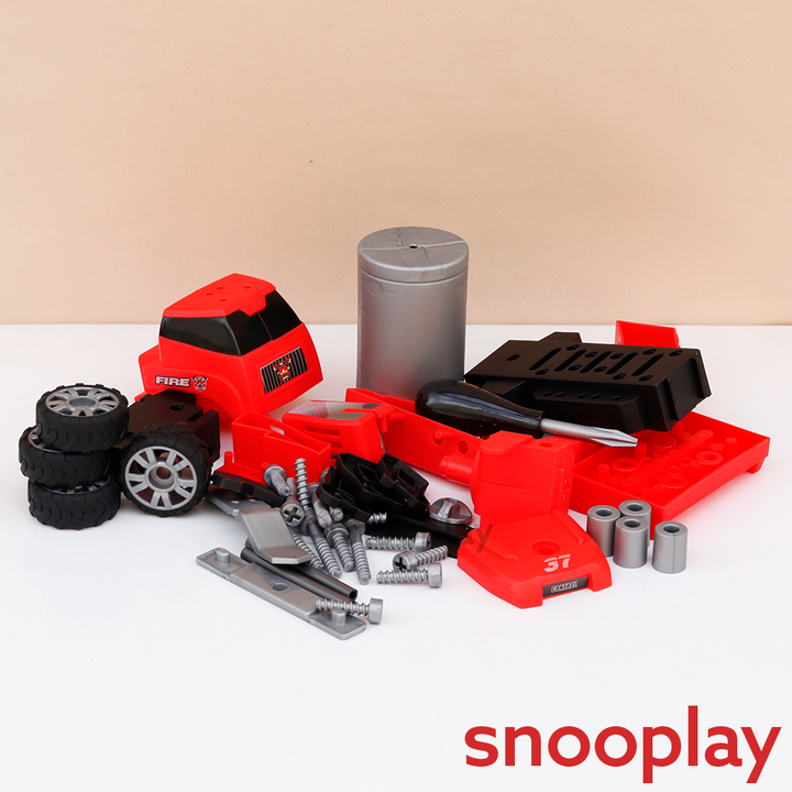 Tak Tak Toys 6 in 1 Fire Vehicles Building Set - 58 Pieces | Blaze Busters (3-8 Years)