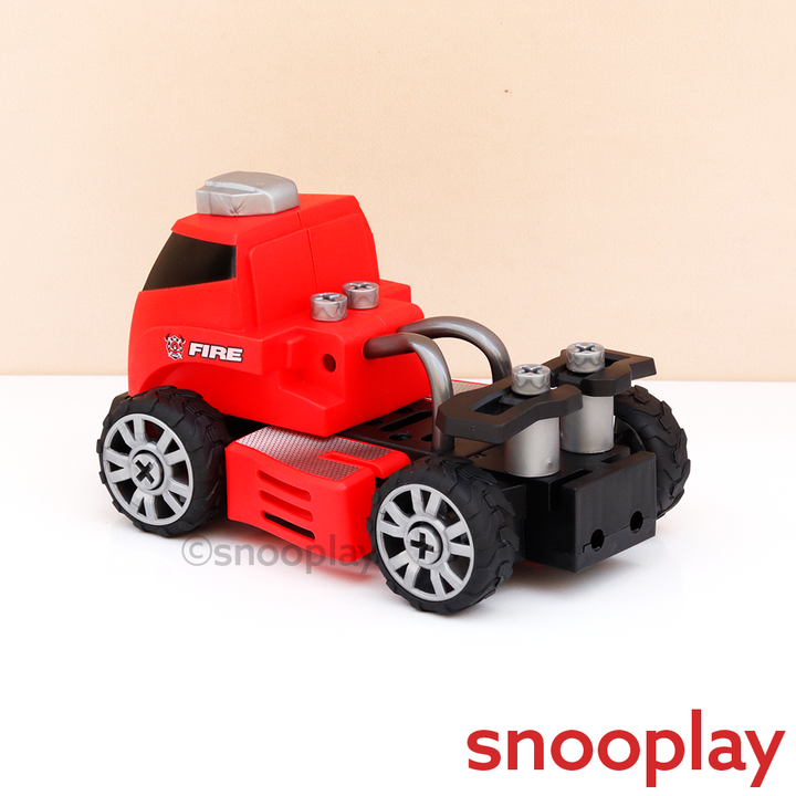 Tak Tak Toys 6 in 1 Fire Vehicles Building Set - 58 Pieces | Blaze Busters (3-8 Years)