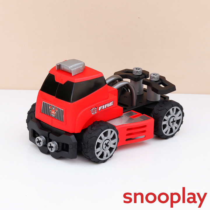 Tak Tak Toys 6 in 1 Fire Vehicles Building Set - 58 Pieces | Blaze Busters (3-8 Years)