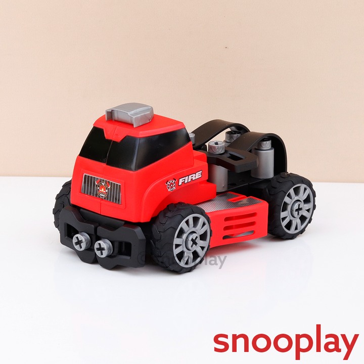 Tak Tak Toys 6 in 1 Fire Vehicles Building Set - 58 Pieces | Blaze Busters (3-8 Years)
