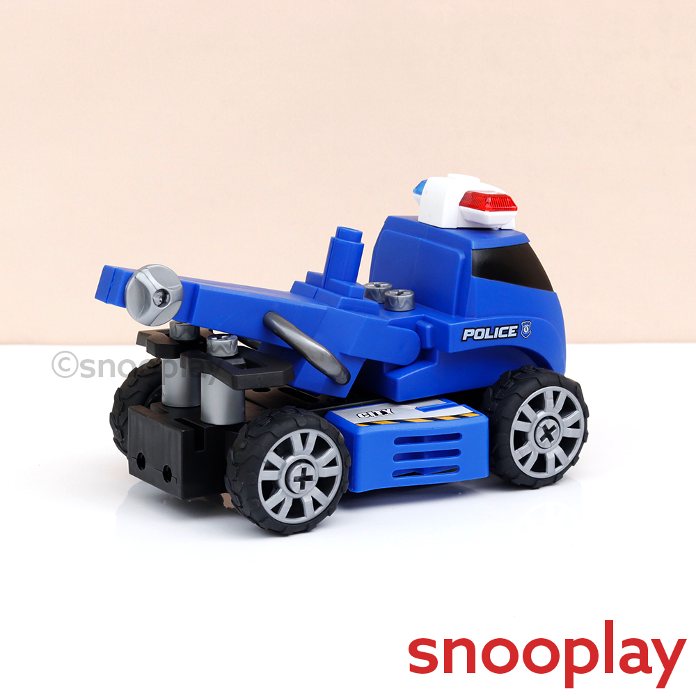 Tak Tak Toys 5 in 1 Police Vehicles Building Set - 54 Pieces | Crime Busters (3-6 Years)
