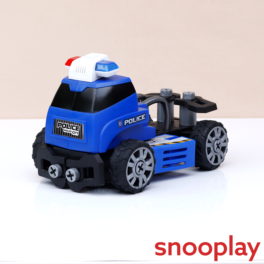 Tak Tak Toys 5 in 1 Police Vehicles Building Set - 54 Pieces | Crime Busters (3-6 Years)