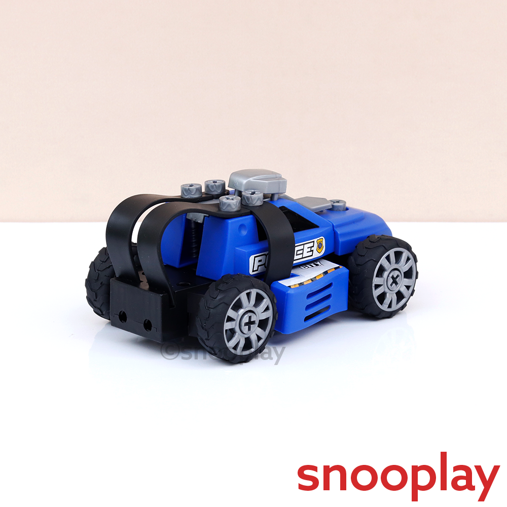 Tak Tak Toys 5 in 1 Police Vehicles Building Set - 54 Pieces | Crime Busters (3-6 Years)