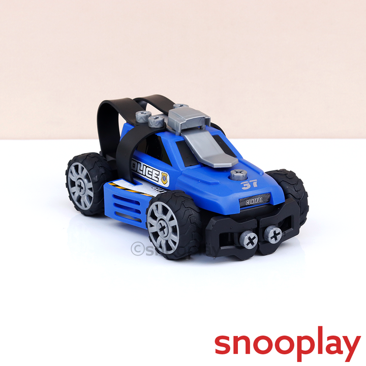 Tak Tak Toys 5 in 1 Police Vehicles Building Set - 54 Pieces | Crime Busters (3-6 Years)