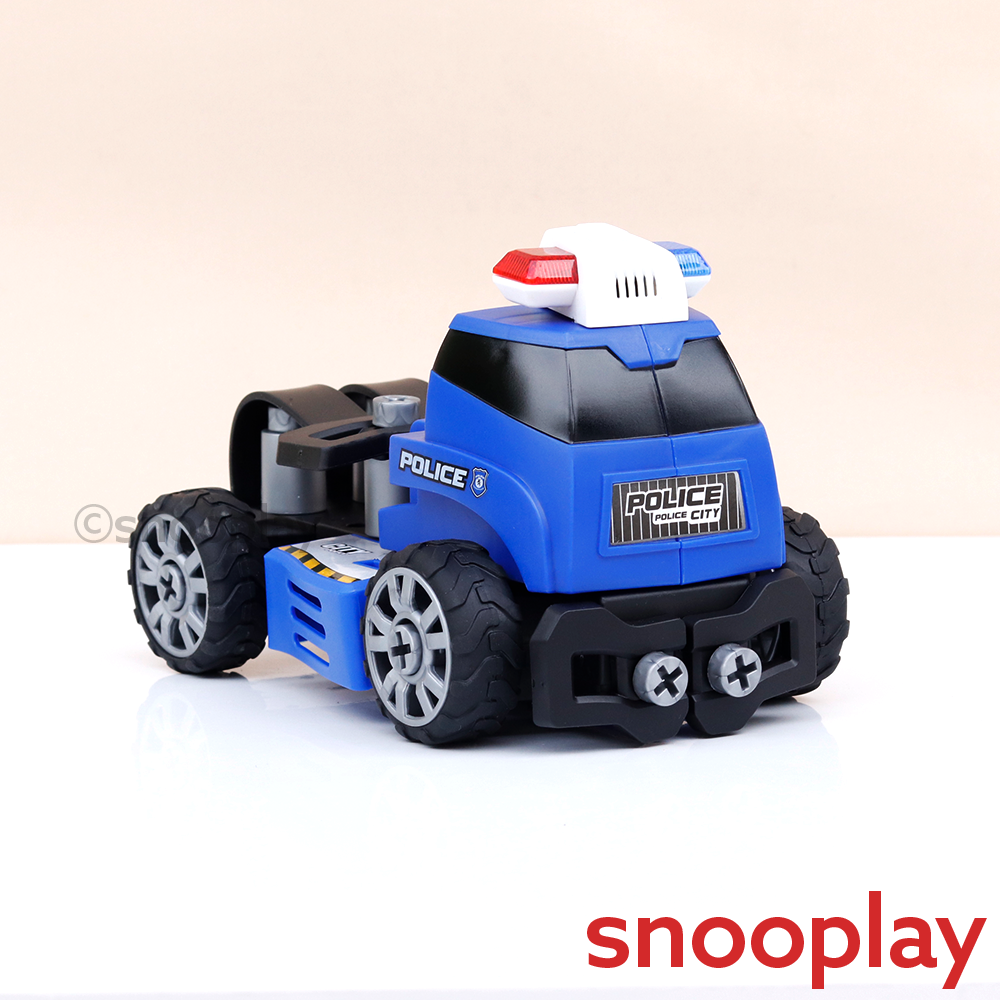 Tak Tak Toys 5 in 1 Police Vehicles Building Set - 54 Pieces | Crime Busters (3-6 Years)