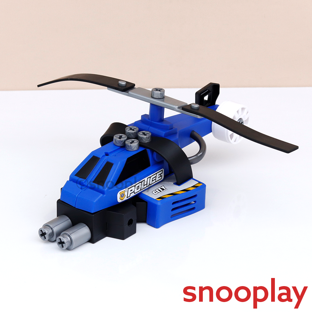 Tak Tak Toys 5 in 1 Police Vehicles Building Set - 54 Pieces | Crime Busters (3-6 Years)