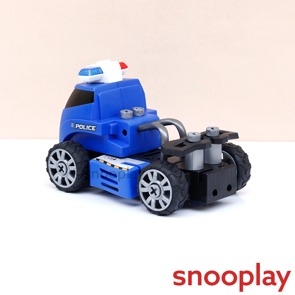 Tak Tak Toys 5 in 1 Police Vehicles Building Set - 54 Pieces | Crime Busters (3-6 Years)