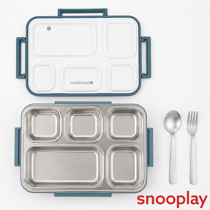 Jaypee Multi Meal 5 Compartments Insulated Lunch Box - 580ml | Grey