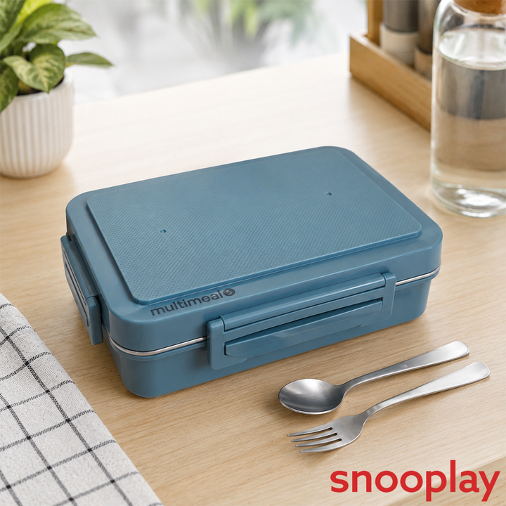 Jaypee Multi Meal 5 Compartments Insulated Lunch Box - 580ml | Grey