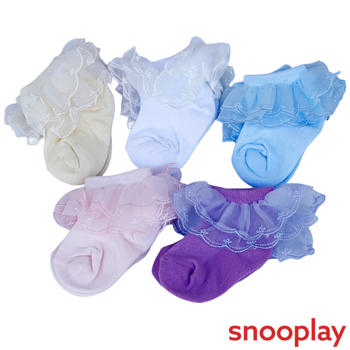 Baby Doe Pack of 5 Lace Socks - Cotton