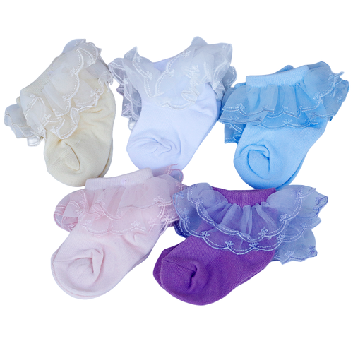 Baby Doe Pack of 5 Lace Socks - Cotton
