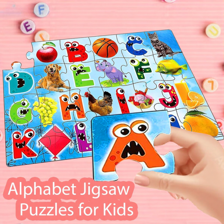 FunBlast Set of 6 Wooden Puzzle - ABC, 123, Fruits, Numbers, Animals, Vehicles & Alphabet (1-3 Years)