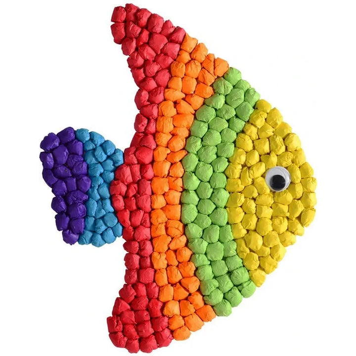 Happy Kidz Paper Crumpling Craft Kit – Ocean Theme | 6 Peel & Stick Designs | DIY Art & Craft Activity for Kids