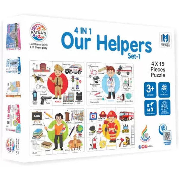 Ratna's 4-in-1 Our Helpers Set Jigsaw Puzzle - 60 Pieces
