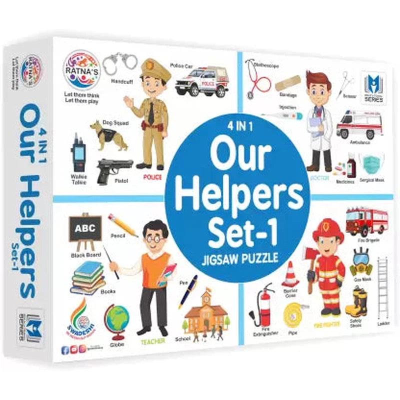 Ratna's 4-in-1 Our Helpers Set Jigsaw Puzzle - 60 Pieces