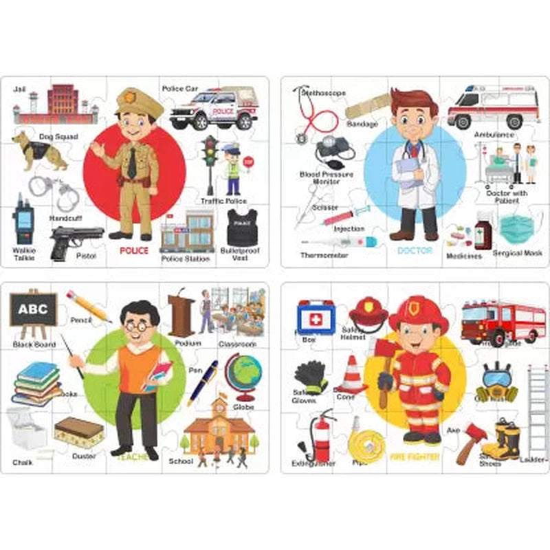 Ratna's 4-in-1 Our Helpers Set Jigsaw Puzzle - 60 Pieces