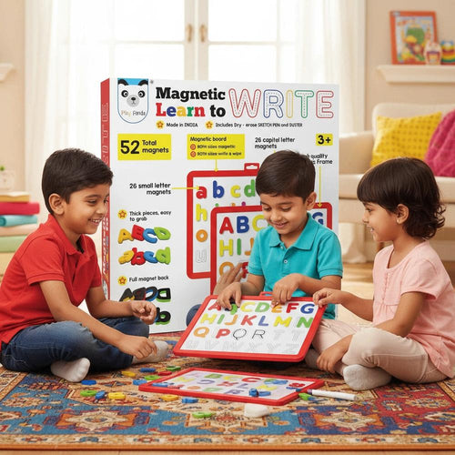 Play Panda Magnetic Learn to Write - Capital & Small Letters I Write and Wipe Magnetic Board