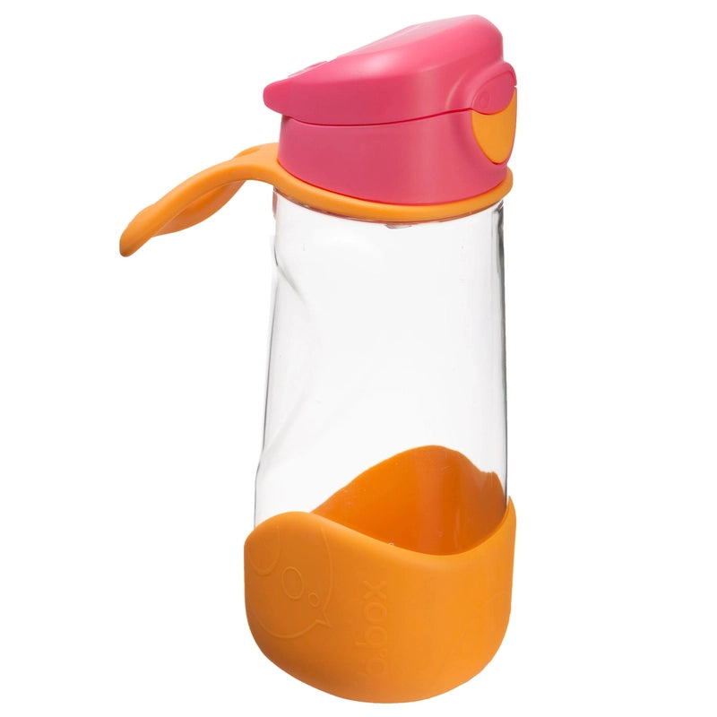 Tritan Sport Spout Drink Bottle 450ml Strawberry Shake Pink Orange