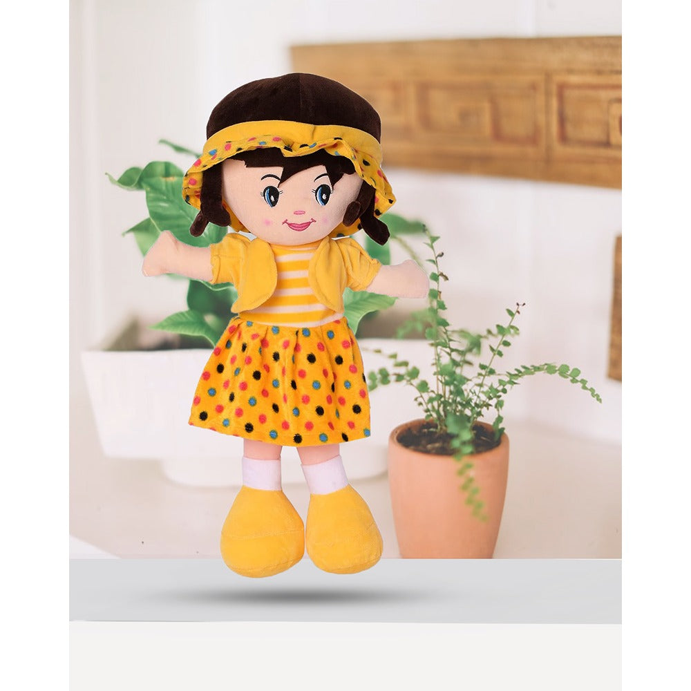 Yellow Super Soft Stuffed Huggable Girl Winky Doll | Washable - Height 60 cm