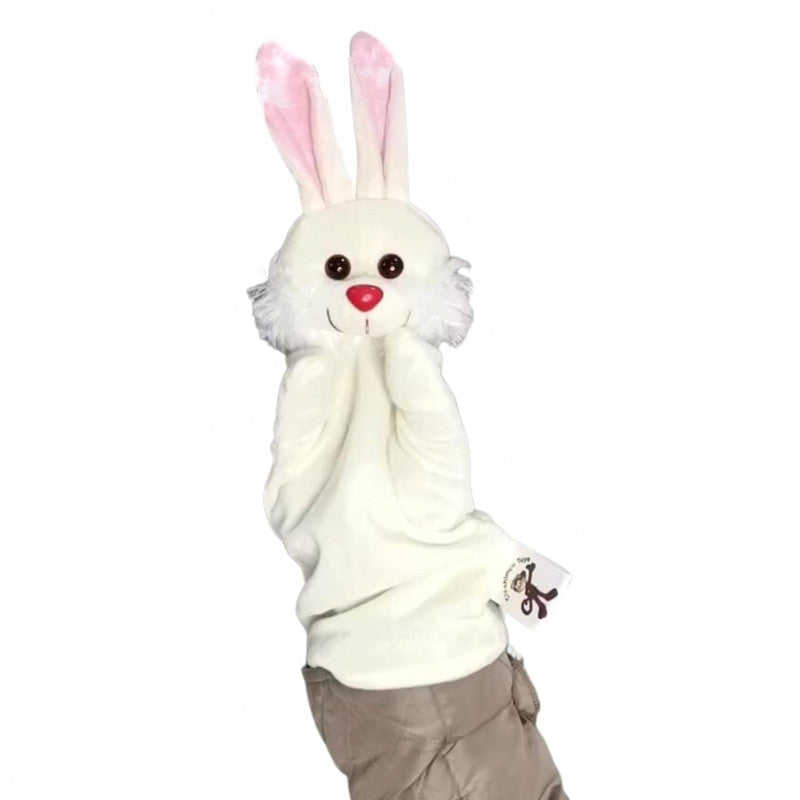 Big Size Cute Rabbit Storytelling Hand Puppet For Kids (White) - 25 CM