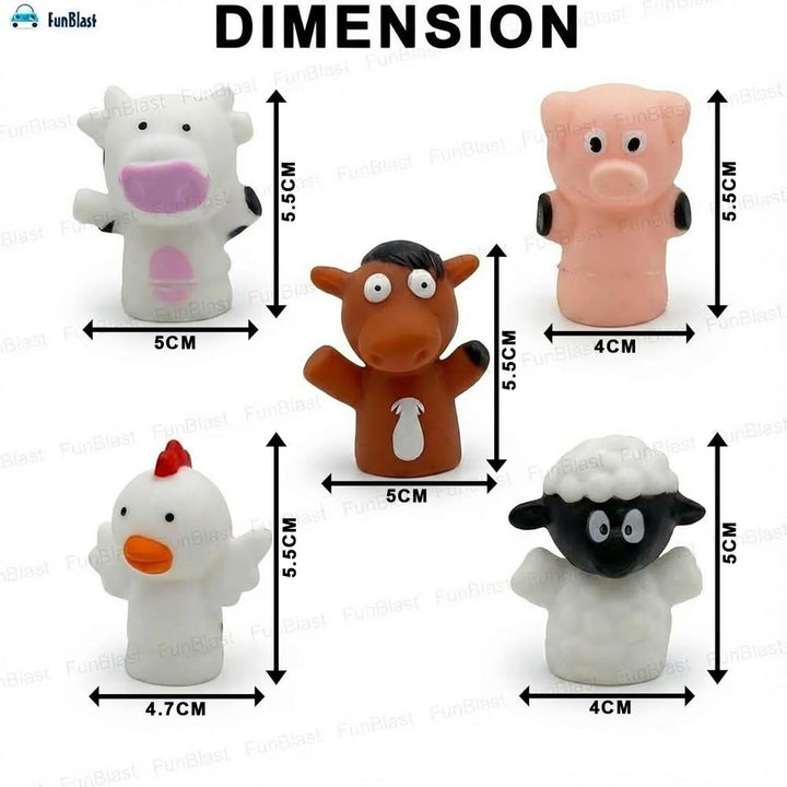 FunBlast Farm Animal Finger Puppets for Kids | Storytelling & Pretend Play Toys for Toddlers (Pack of 5)