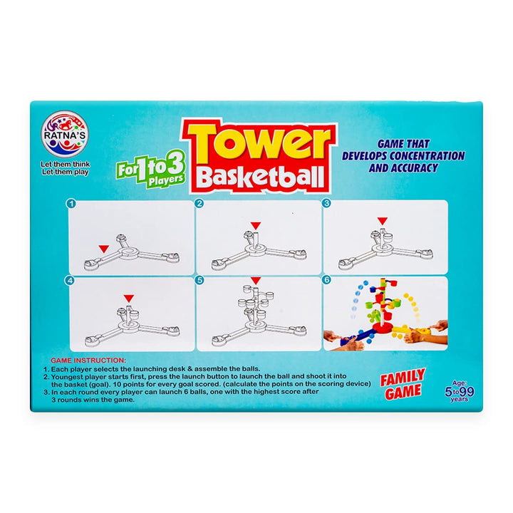 Ratna's Tower Basketball – Indoor Fun Family Game I For 1 to 3 Players