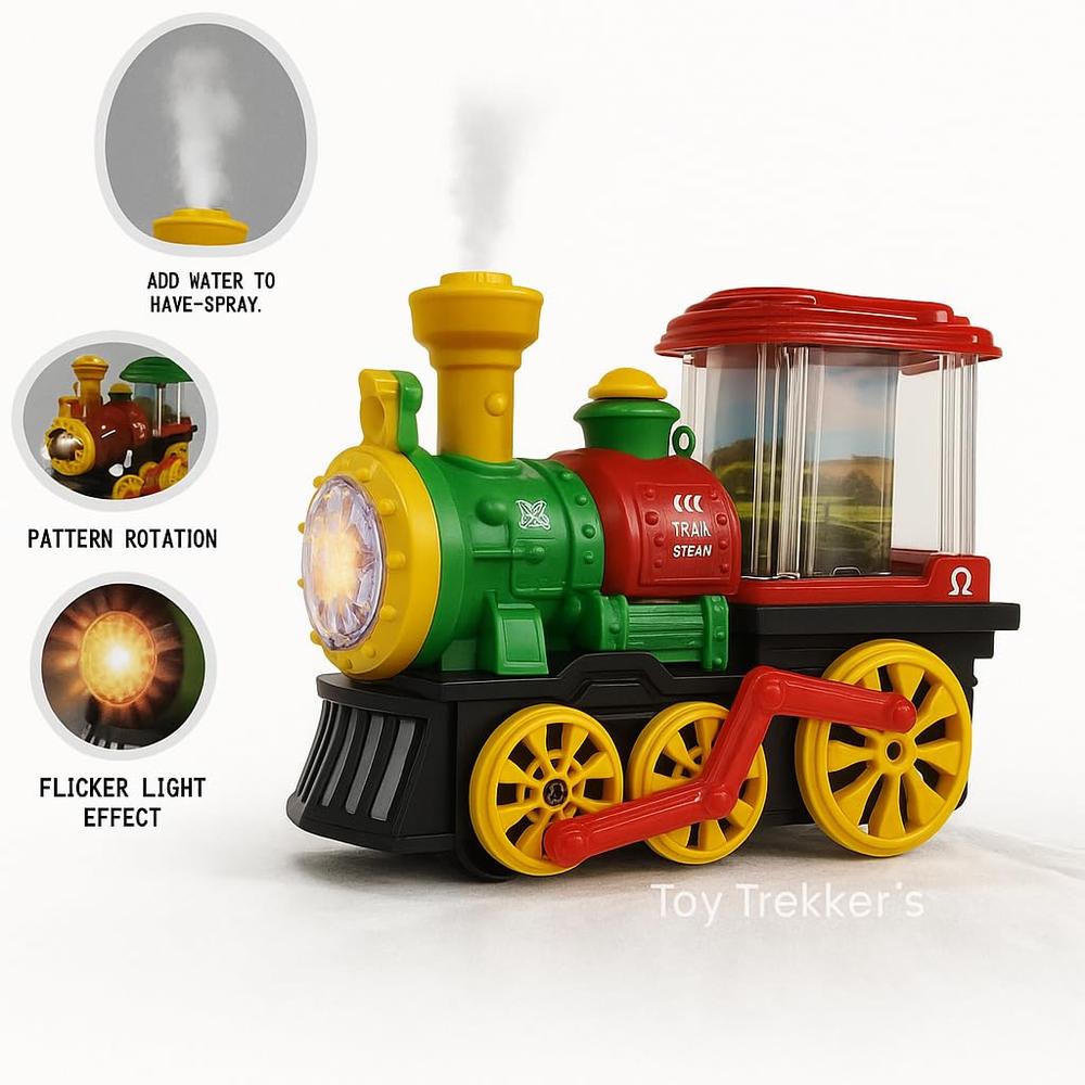 Groove Buddy Engine Spray Train Toy | LED Lights, Music & Mist Spray | Train for Kids