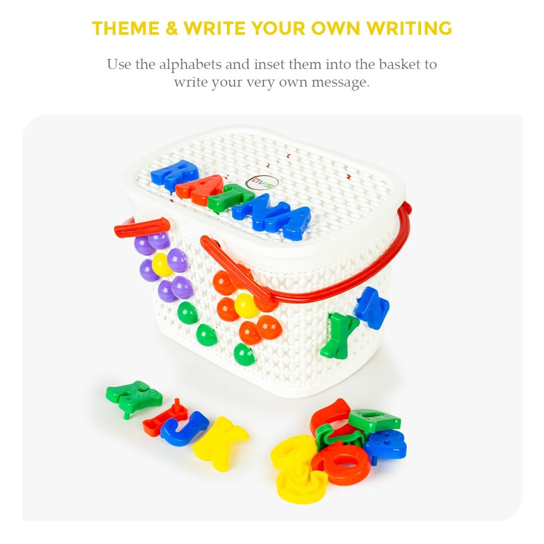 Avis by Ratna's Creative Basket – 2 in 1  Colourful Pegs & Alphabets I Educational DIY Kit