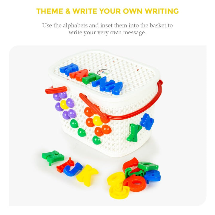 Avis by Ratna's Creative Basket – 2 in 1  Colourful Pegs & Alphabets I Educational DIY Kit