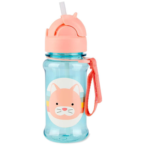 Skip Hop Zoo Straw Bottle - 355ml | Tritan Renew | Cat