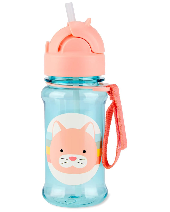 Skip Hop Zoo Straw Bottle - 355ml | Tritan Renew | Cat