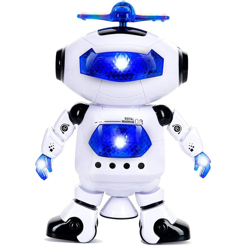 360° Spinning Dancing Robot Toy with LED Light and Music (Battery Exclude)