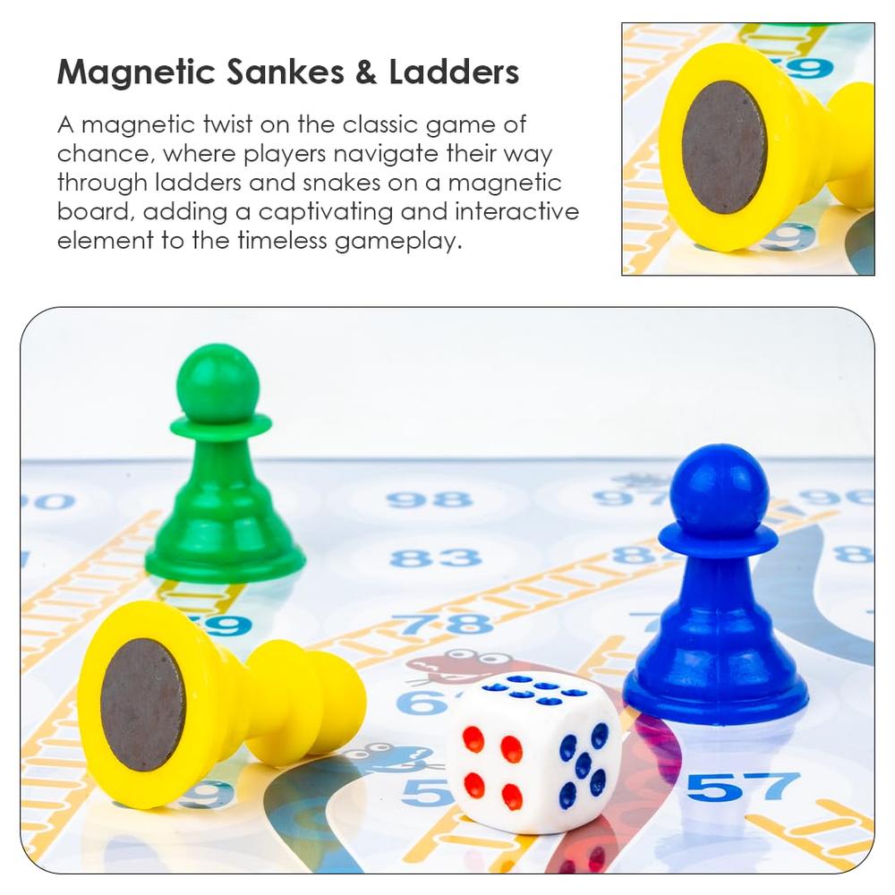 Ratna's Magnetic Snakes & Ladders with Ludo | 2-in-1 Board Game
