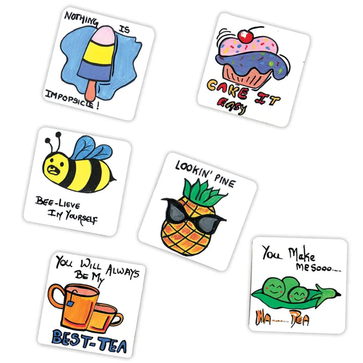 Toykraft Magnetic Giggles Tile Art | Colour & Create Fun DIY Fridge Magnets