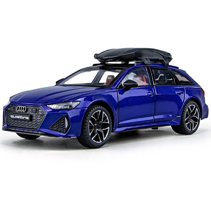 1:24 Metal Die Cast Car Resembling Audi R6 With Light & Sound (Pack of 1) - Assorted Colours