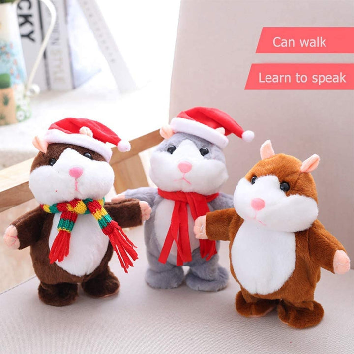 Talking Hamster Repeats What You Say (Educational Talking Toy) - Brown