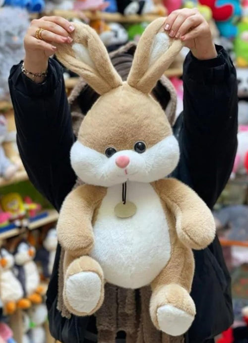 CuddleNest Plush Bunny Soft Toy - 40 cm Stuffed Animal | Beige & White