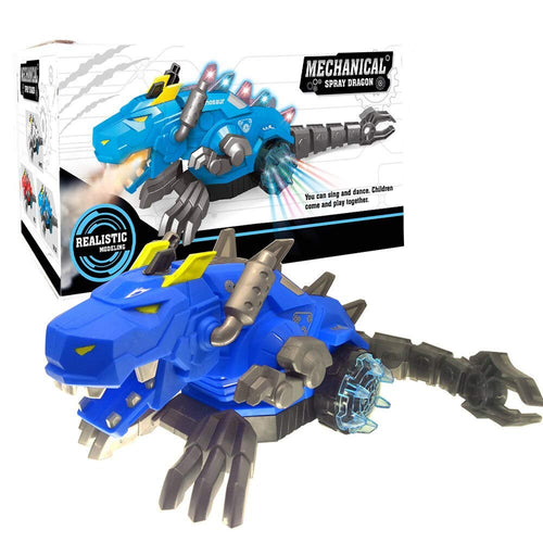 Mechanical Spray Dragon Robot Toy with LED Light & Sound for Kids