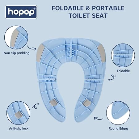 Hopop Foldable Travel Potty Seat for Kids, Safe, Portable & Hygienic