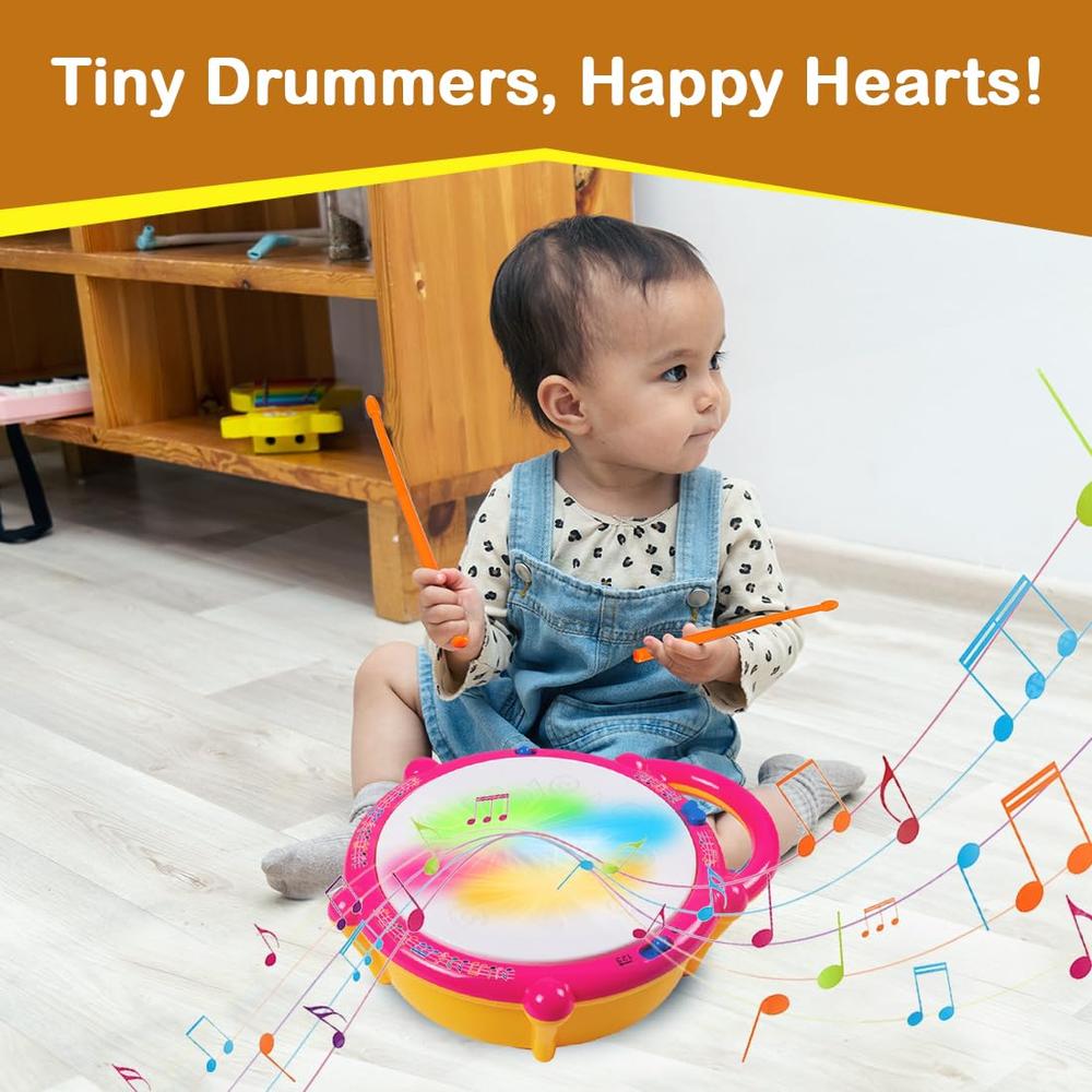 KV Toys Flash Drum Toy | Lights & Sounds Interactive Musical Drum