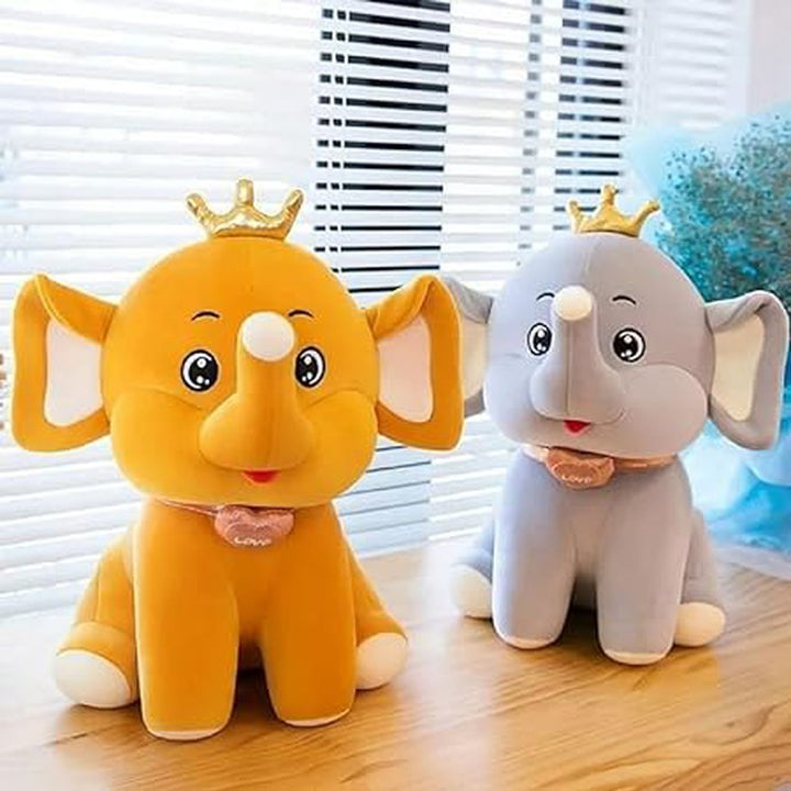 Brown Crown Elephant Soft Toy (32cm)