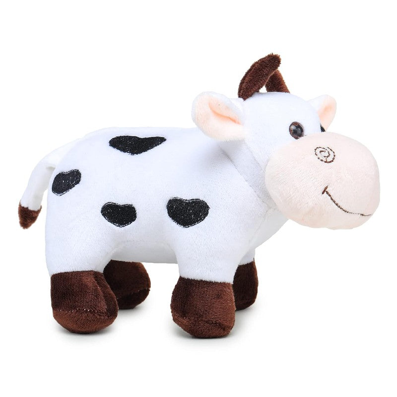 Plush Adorable Standing Cow with Smiling Face Stuffed Soft Doll Toy for Kids