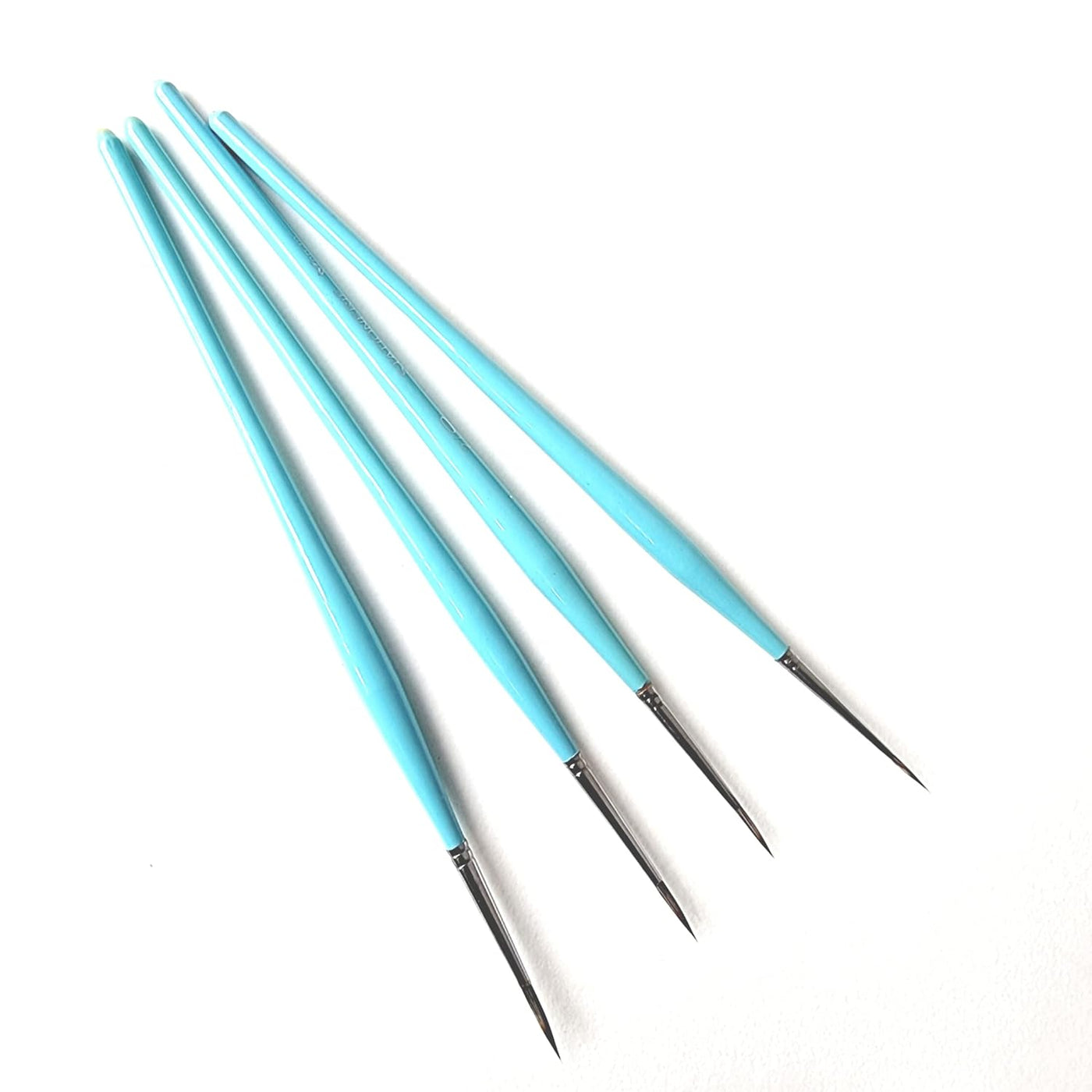 Set of 4 Paint Brushes | Short Bristle Liner | ICY Blue