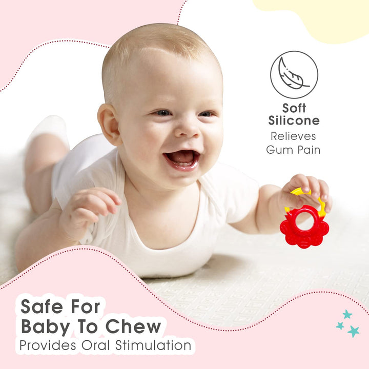 Mee Mee Multi Textured Silicone Teether - Red, Green | MM-14700-2 RED