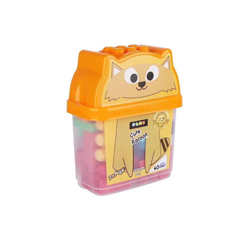 Building Blocks Bucket Pack - Cute Racoon (40 Pieces)