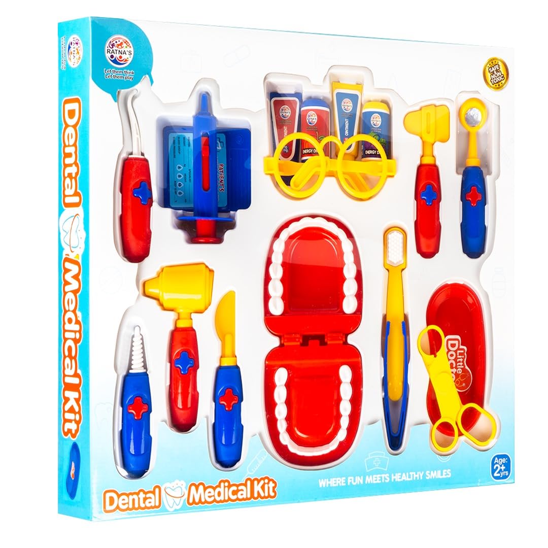 Ratna's Dental Medical Kit with 18 Medical Instruments & Accessories | Doctor Set Pretend Play