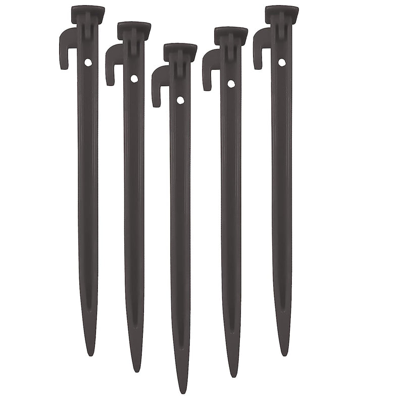 Fitfix Tent Stakes (Black, Pack of 20) | Ground Pegs Heavy Duty and Larger Durable Spike Hook