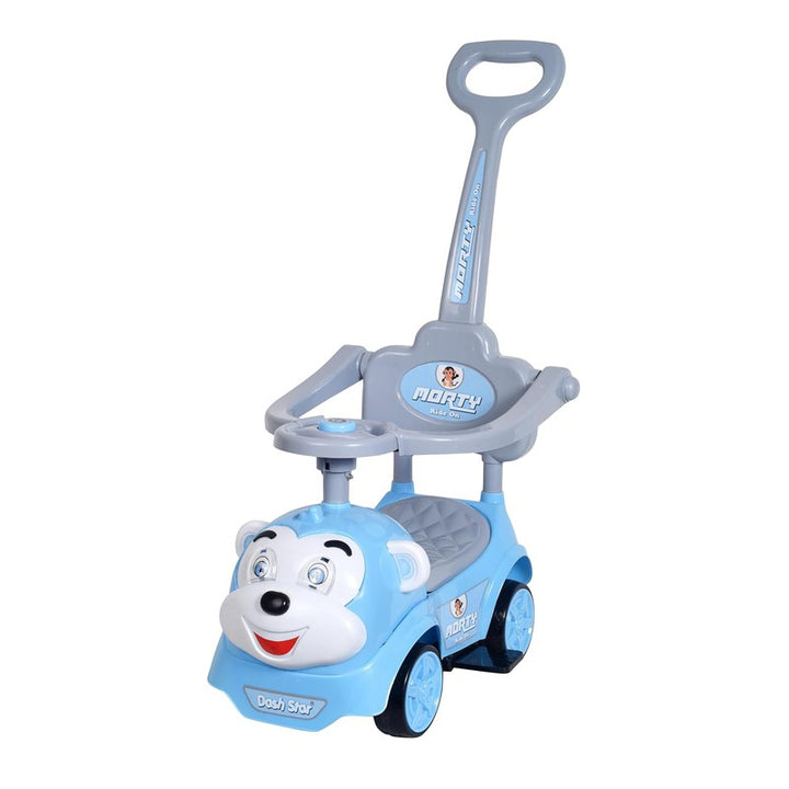 Non Battery Operated Morty Star Push Ride-On | Musical Baby Car with Protective Arm Rest and Parent Handle Wagons | Blue | COD Not Available