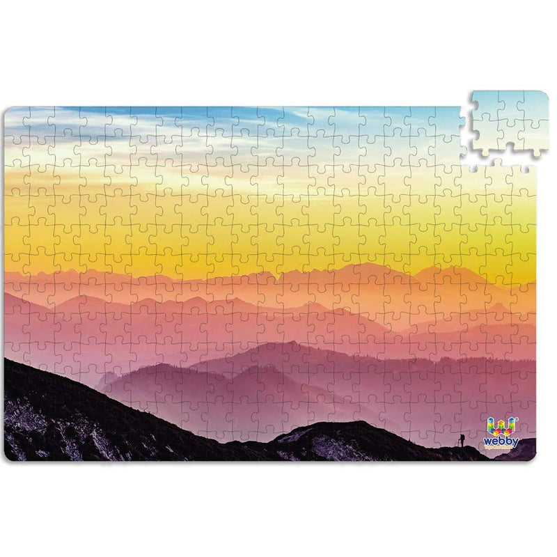 Sun Rise in Mountains Cardboard Jigsaw Puzzle, 252 pieces