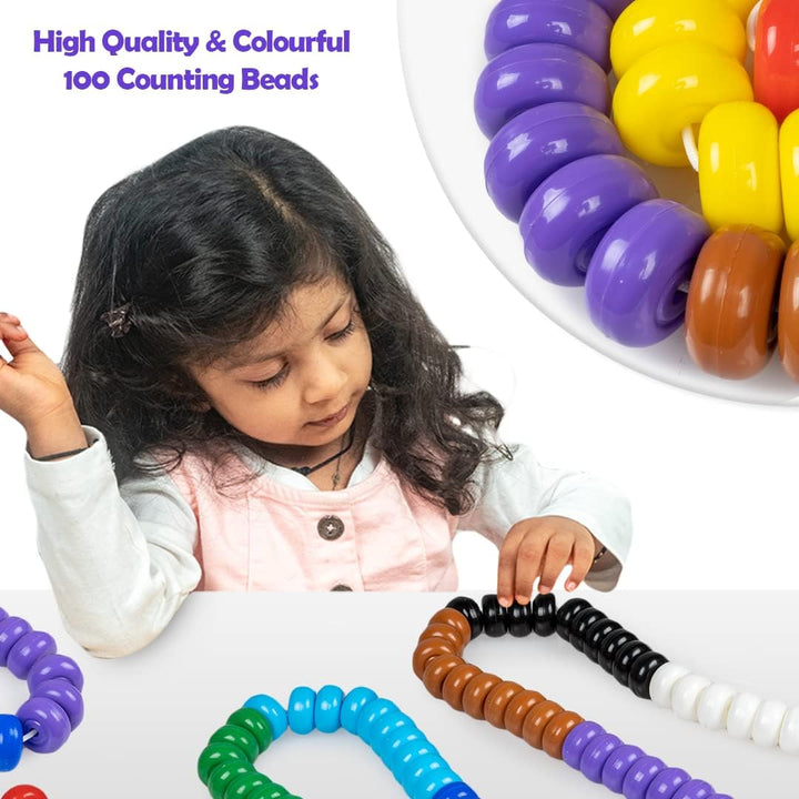 Avis by Ratna Rainbow Jumbo Beads – Counting & Learning Educational Toy | 100 Beads